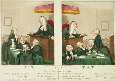 Tit for Tat, or Every Dog Has His Day, publicerad av Thomas McLean, London, 1827 av English School