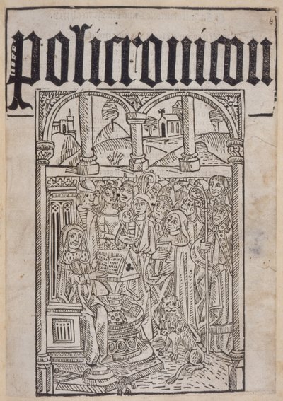 Titelsida från Polychronicon av Ranulf Higden (d.1364) tryckt av Wynkyn de Worde, 1495 av English School
