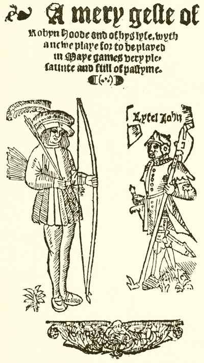 Titelsidan för A Mery Geste of Robyn Hood, 1550 av English School