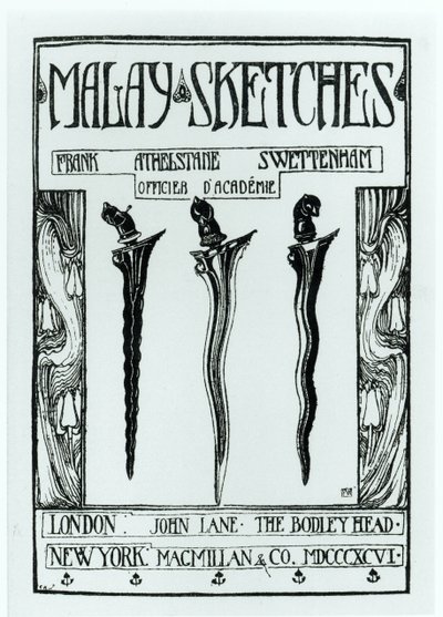 Titelsidan för malaysiska skisser av Frank Athelstane Swettenham, publicerad 1896 av English School