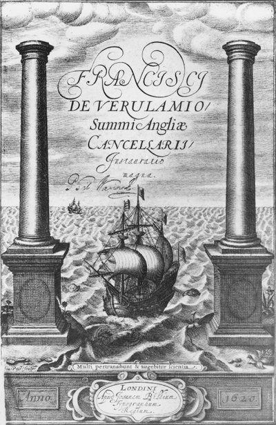 Titelsidan för den första upplagan av Novum Organum av Sir Francis Bacon, 1620 av English School