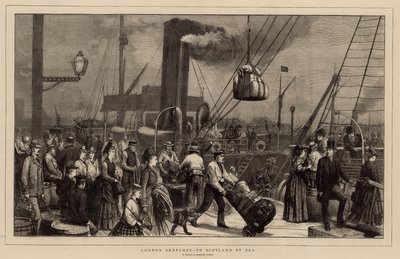 To Scotland by Sea - en skiss vid Irongate Wharf av English School