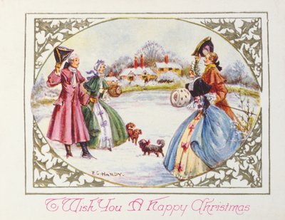 "To Wish you a Happy Christmas", viktorianskt kort (chromolitho) av English School
