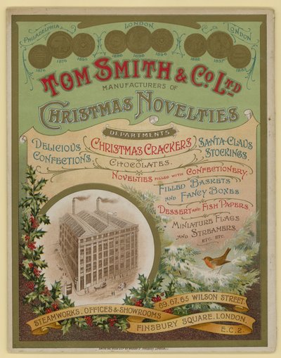 Tom Smith & Co Ltd, Christmas Novelties, Christmas Crackers, Broschyromslag av English School