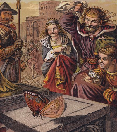 Tom Thumb (färg litho) av English School