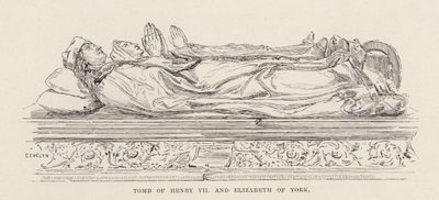 Henrik VII:s och Elisabet av Yorks grav (litografi) av English School