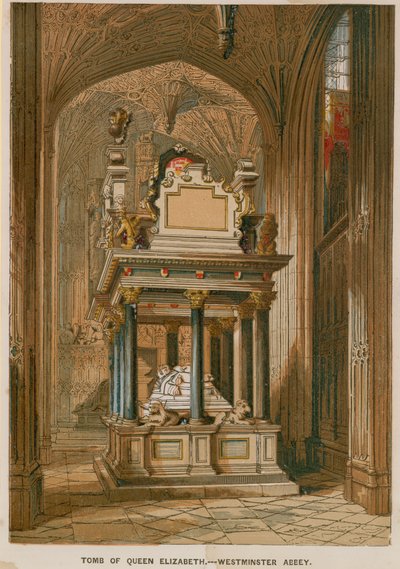Drottning Elizabeth I:s grav i Westminster Abbey av English School