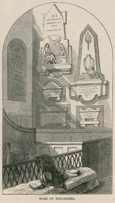 Tomb av konstnären Joseph Nollekens, Paddington Church, London av English School