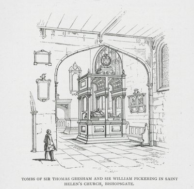 Sir Thomas Greshams och Sir William Pickerings gravar i Saint Helen