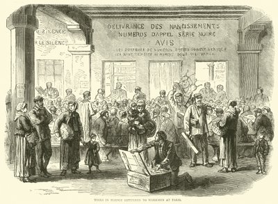 Tools in Pledge återvände till arbetare i Paris, december 1870 av English School