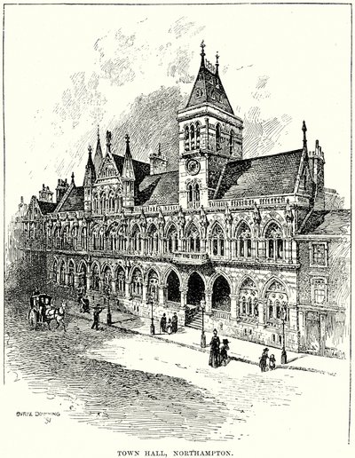 Rådhuset, Northampton (gravyr) av English School
