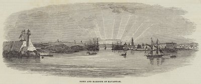 Staden och hamnen i Havannah (gravyr) av English School