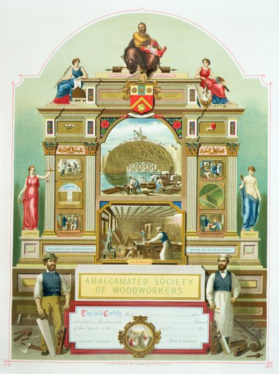 Trade Emblem of the Amalgamated Society of Woodworkers, 1860 av English School