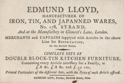 Byteskort, Edmund Lloyd av English School