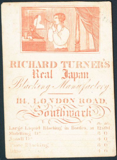 Handelskort, Richard Turners Real Japan Blacking Manufactory av English School