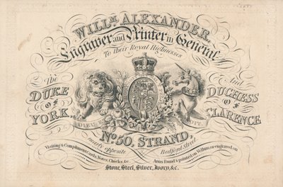 Byteskort, William Alexander av English School