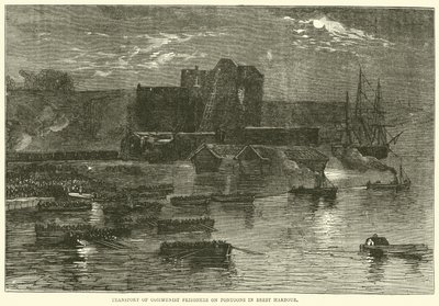 Transport av kommunistiska fångar på pontoner i Brests hamn, 1871 av English School