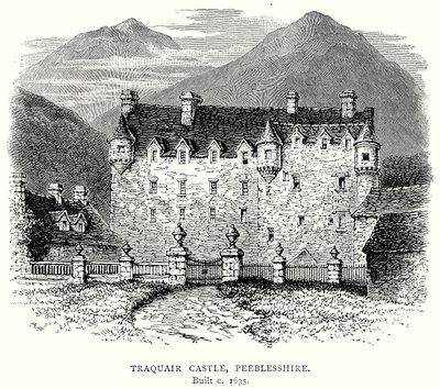 Traquair Castle, Peeblesshire (Gravur) von English School
