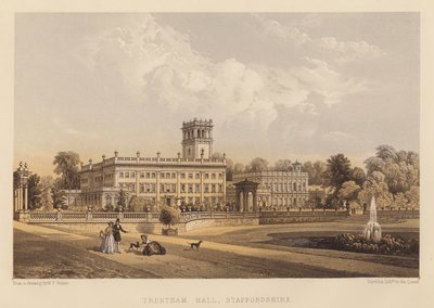 Trentham Hall, Staffordshire (akvatint) av English School