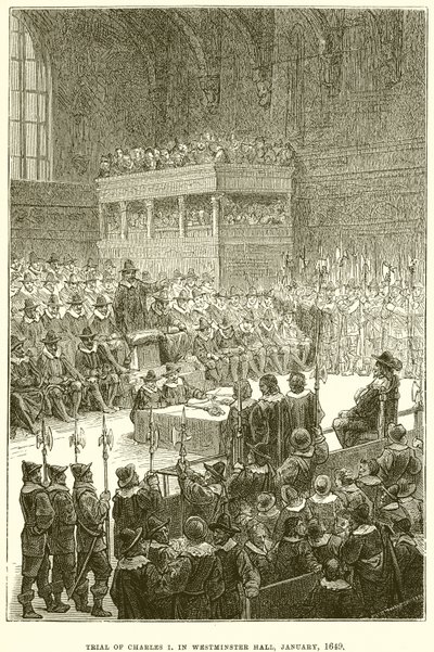 Rättegång mot Charles I i Westminster Hall, januari 1649 av English School
