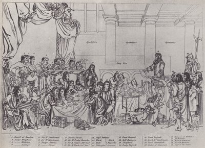 Rättegången mot Lord William Russell (litho) av English School