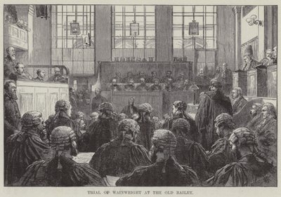 Rättegången mot Wainwright vid Old Bailey (gravyr) av English School