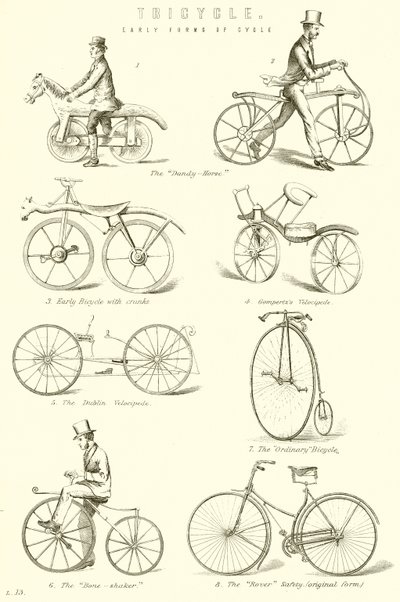 Trehjuling. Tidiga former av cykel av English School