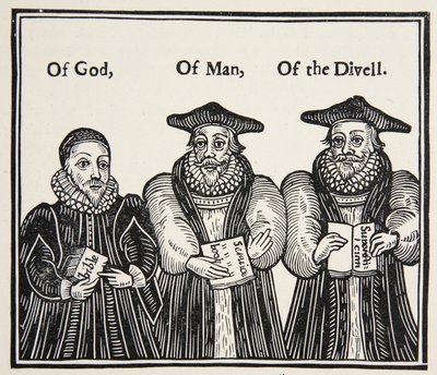 Triple Episcopacie, satir av det puritanska partiet Laud och hovbiskoparna, från ett traktat från 1641 av English School