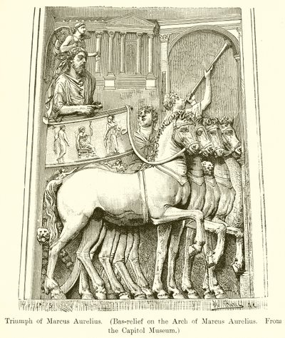 Marcus Aurelius triumf. (Bas-relief på Marcus Aurelius båge. Från Capitol Museum) av English School