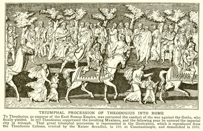 Theodosius triumftåg in i Rom av English School