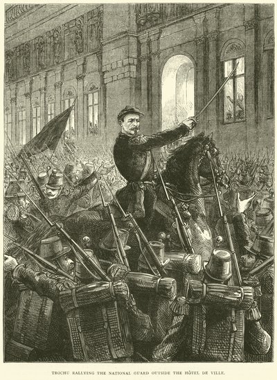 Trochu samlade nationalgardet utanför Hotel de Ville, oktober 1870 av English School