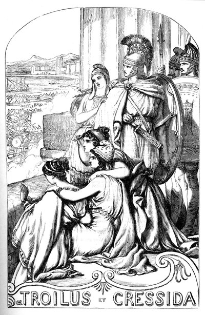 Troilus et Cressida - (Troilus och Cressida) - Illustration i "" verk komplett av William Shakespeare""" 1866 - Illustrationerna och den allmänna formen för denna utgåva är lånade från Cassells illustrerade Shakespeare, publicerad i London av English School