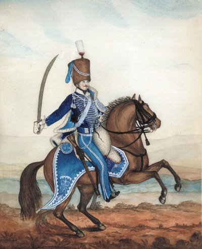 Trooper of the 18th Hussars, c.1815 (wc på papper) av English School