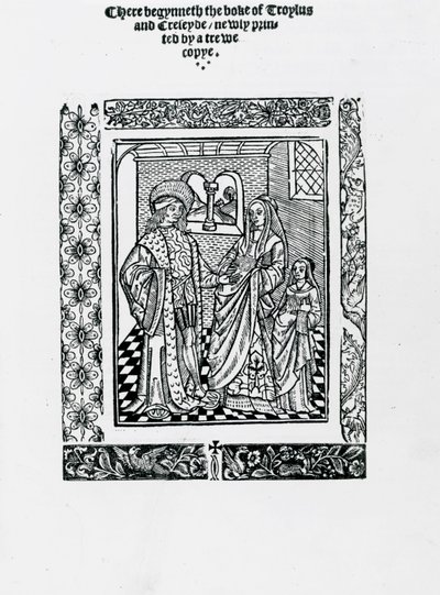 Troylus och Creseyde av Geoffrey Chaucer (träsnitt) av English School