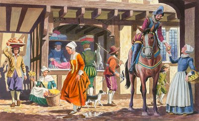 Tudor stadsbild av English School