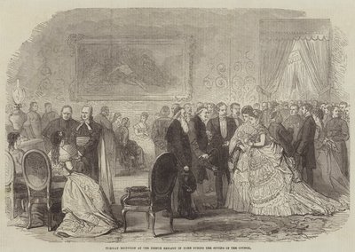 Tisdagsmottagning på franska ambassaden i Rom under rådets sammanträde (gravyr) av English School