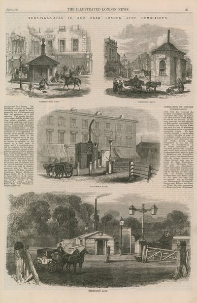 Turnpike Gates i och nära London har precis rivits av English School