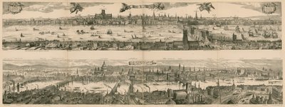 Två vyer av London: 1616 och 1890 av English School