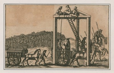 Tyburn Tree, omkring 1680 (gravyr) av English School