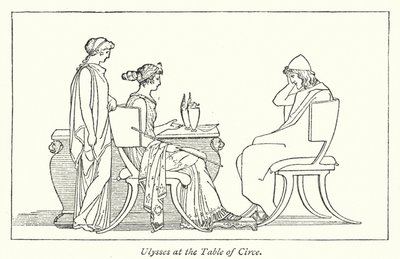 Ulysses vid Circe-bordet (litho) av English School