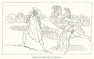 Ulysses skräckslagen av Specters (litho) av English School