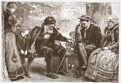 Under Linden-träden, illustration från The History of Protestantism av James Aitken Wylie (1808-1890), pub. 1878 av English School