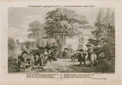 Begravningsentreprenörer hyllar sig själva på Deaths Door, Battersea Rise, Surrey av English School