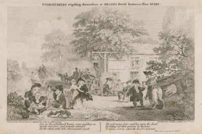 Begravningsentreprenörer hyllar sig själva på Deaths Door, Battersea Rise, Surrey av English School
