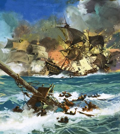 Oidentifierat segelfartyg exploderar av English School