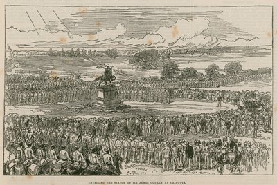 Avtäckning av statyn av Sir James Outram i Calcutta av English School