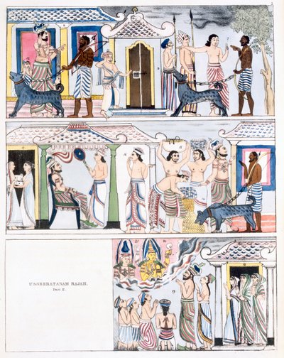 Usseeratanam Rajah, del I, från The History and Doctrine of Buddhism av Edward Upham, 1829 (se även 414250) av English School