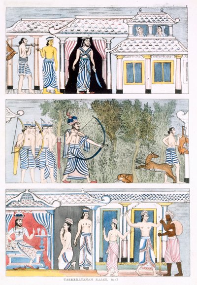 Usseeratanam Rajah, del I, från The History and Doctrine of Buddhism av Edward Upham, 1829 (se även 414248) av English School