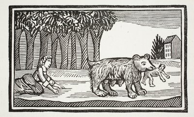 Valentine och Orson, illustration från Chap-books of the artonde århundrade av John Ashton, pub. 1882 av English School
