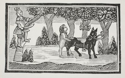Valentine och Orson, illustration från Chap-books of the artonde århundrade av John Ashton, pub. 1882 av English School